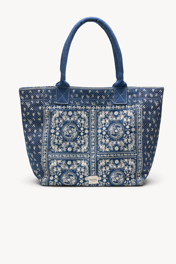 Hoss Intropia Neila. Bolsa estampada bandana Azul marino