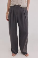 Hoss Intropia Paloma. Pantal&oacute;n de doble pliegue Gris