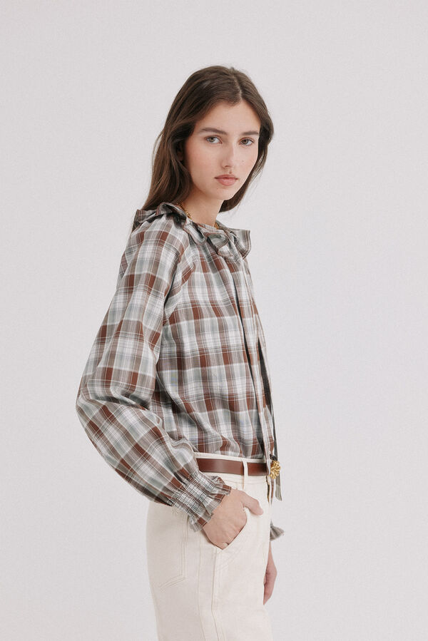 Hoss Intropia Celsa.Blusa a cuadros Azul