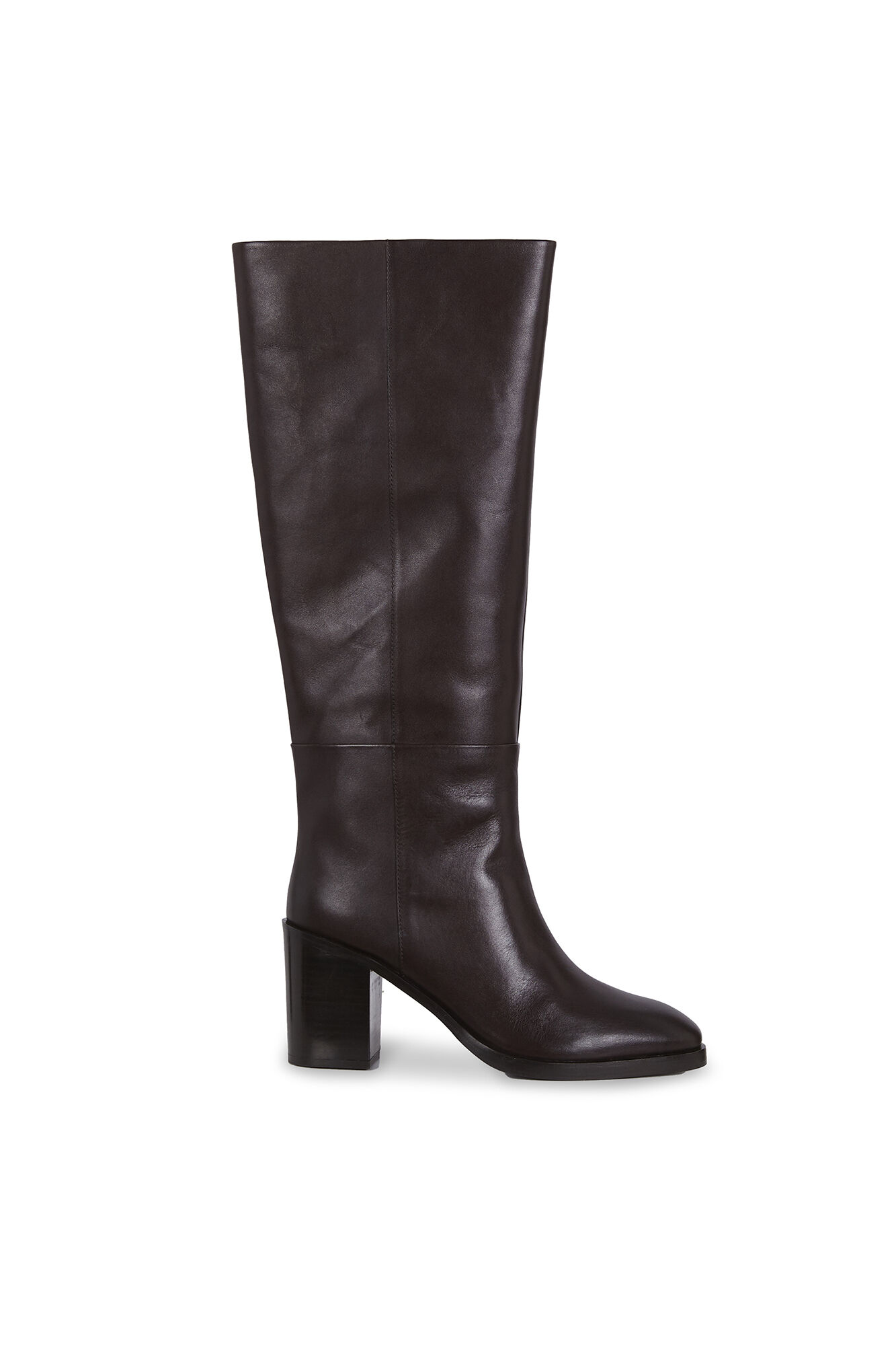 Hoss Intropia Melisa. Bota alta de piel con tac&oacute;n