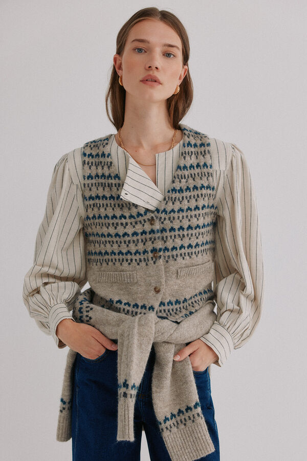 Hoss Intropia Nela. Chaleco de punto Estampado granate