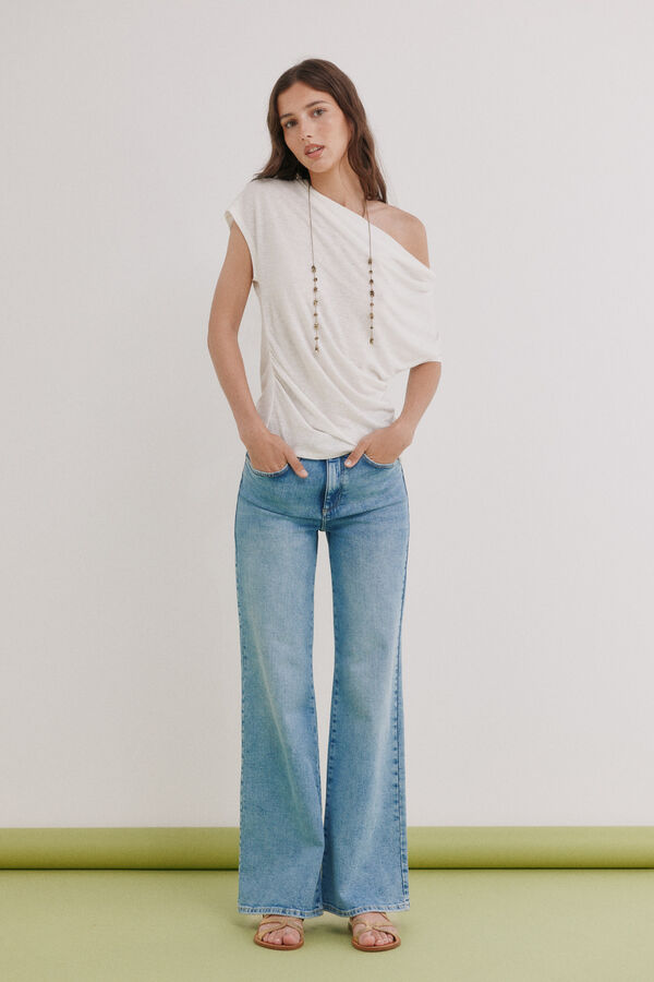 Hoss Intropia Madeline. Playera drapeada Beige