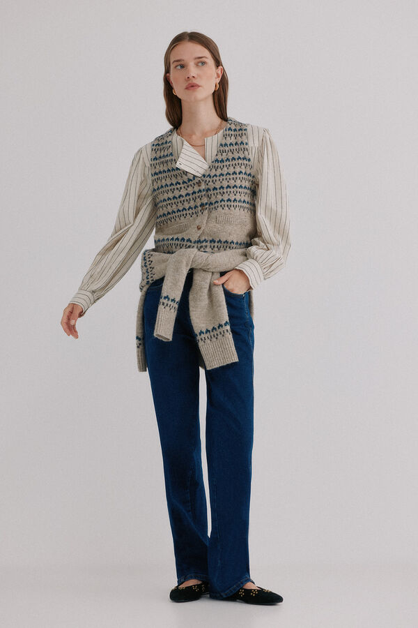 Hoss Intropia Nela. Chaleco de punto Estampado granate