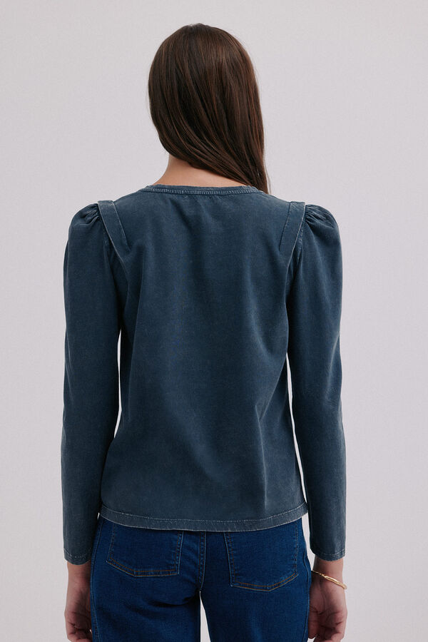 Hoss Intropia Monserrat. Playera efecto lavado Azul