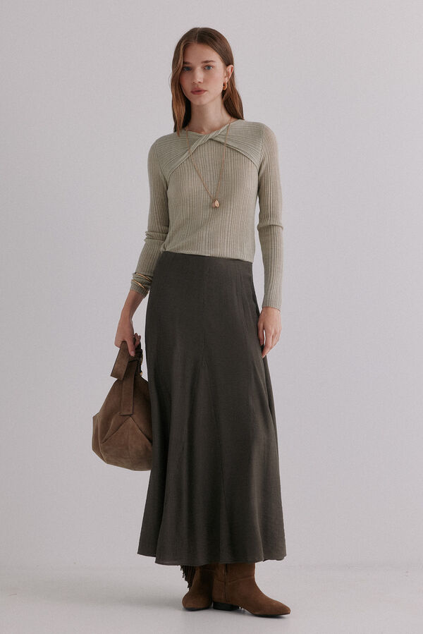 Hoss Intropia Rosario. Falda midi Kaki