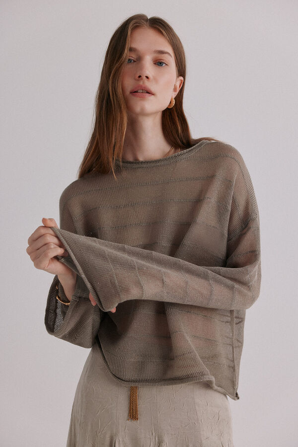 Hoss Intropia Nicole. Su&eacute;ter con lentejuelas Kaki