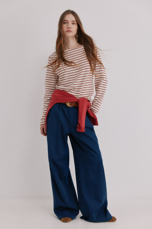 Hoss Intropia Magda. Sudadera a rayas Marfil