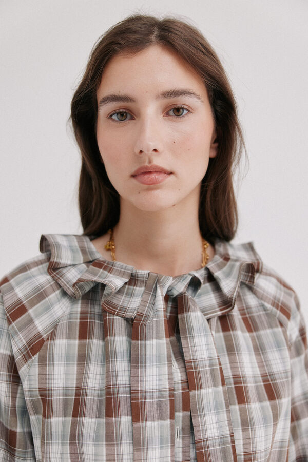 Hoss Intropia Celsa.Blusa a cuadros Azul