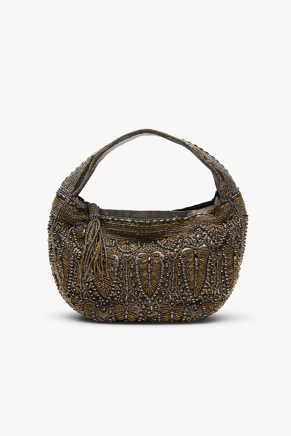 Hoss Intropia Nadia. Bolsa de abalorios Gris