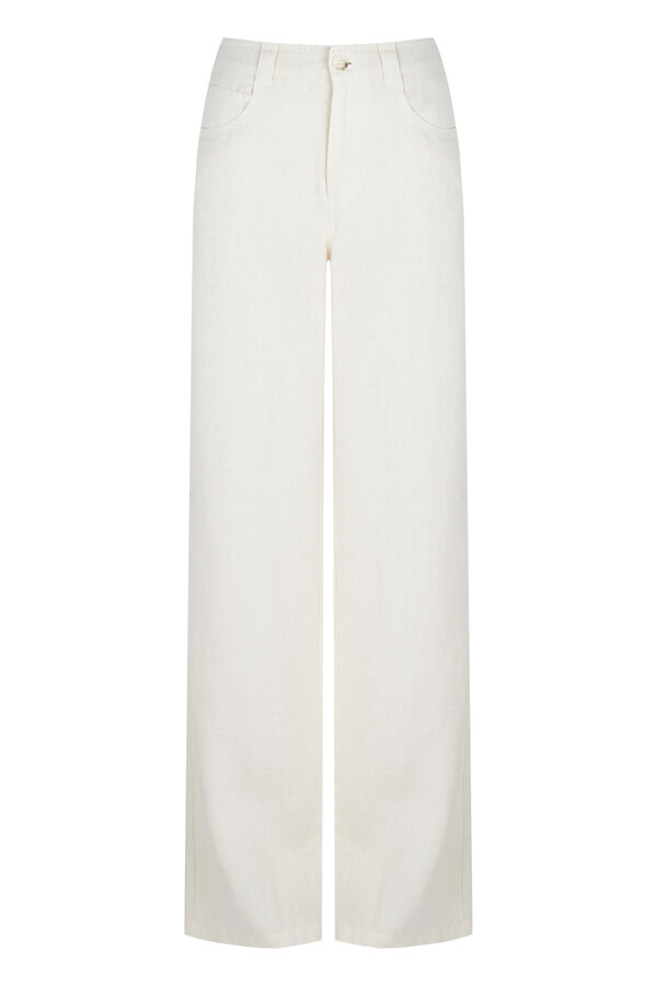 Hoss Intropia Paupa. Pantal&oacute;n de lino Blanco
