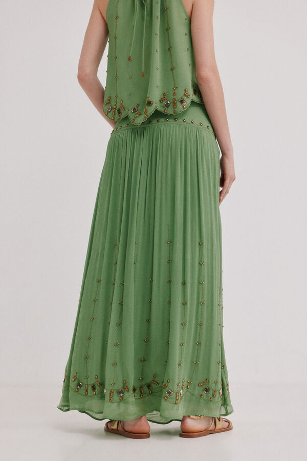Hoss Intropia Rita. Falda abalorios Verde