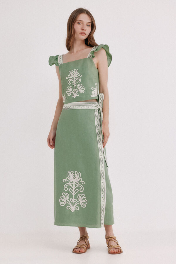 Hoss Intropia Renata. Falda cruzada Verde