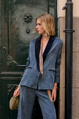 Hoss Intropia Eugenia. Blazer solapa a contraste Azul marino