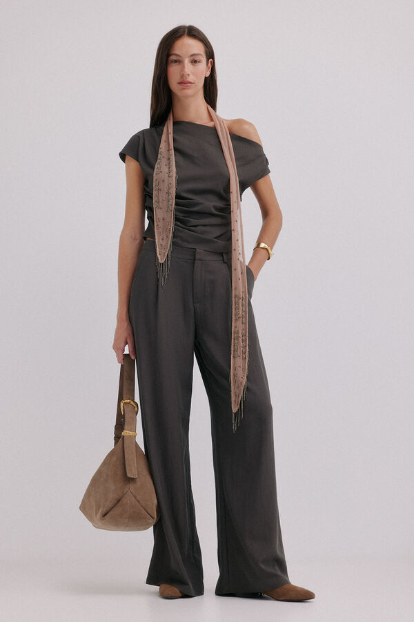 Hoss Intropia Poline. Pantalones fluidos Gris