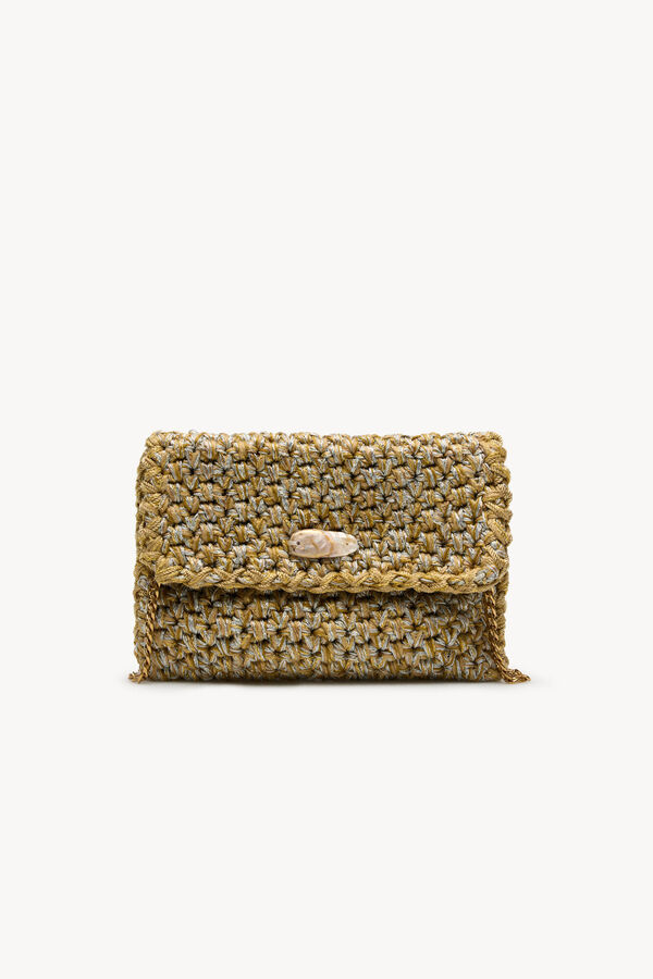 Hoss Intropia Numa. Bolsa trenzada de tejido Dorado