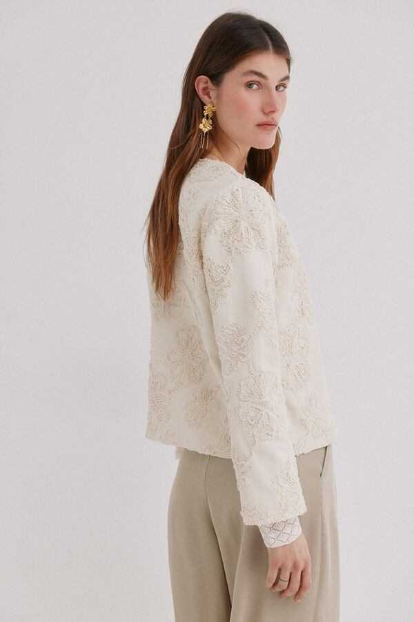 Hoss Intropia Eider. Chamarra jacquard Marfil