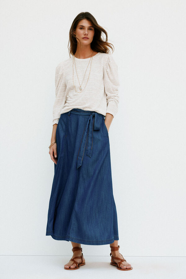 Hoss Intropia Milena. Playera a rayas Beige