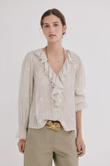 Hoss Intropia Clarisse. Blusa de volantes Marfil