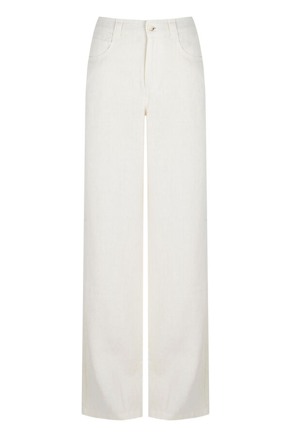 Hoss Intropia Paupa. Pantal&oacute;n de lino Blanco