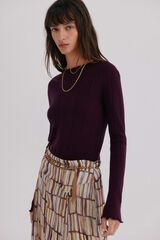 Hoss Intropia Nidia. Top con detalle de ondas Granate