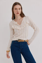 Hoss Intropia Miranda. Playera rom&aacute;ntica Marfil