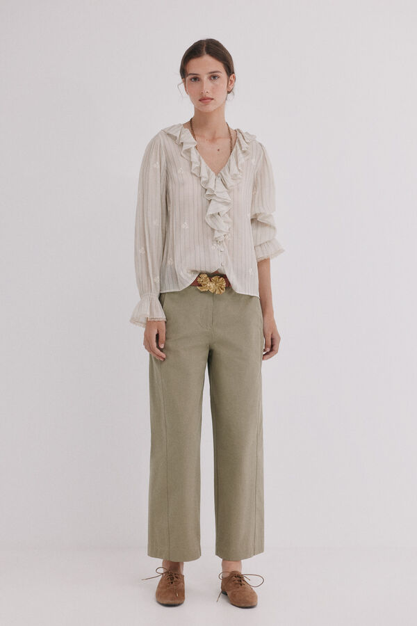 Hoss Intropia Clarisse. Blusa de volantes Marfil