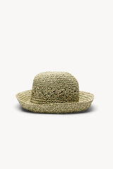 Hoss Intropia Larisa. Sombrero bucket de rafia Kaki