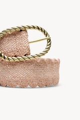 Hoss Intropia Lauren. Cintur&oacute;n de rafia Rosa