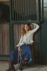 Hoss Intropia Cira. Blusa con volantes Marfil