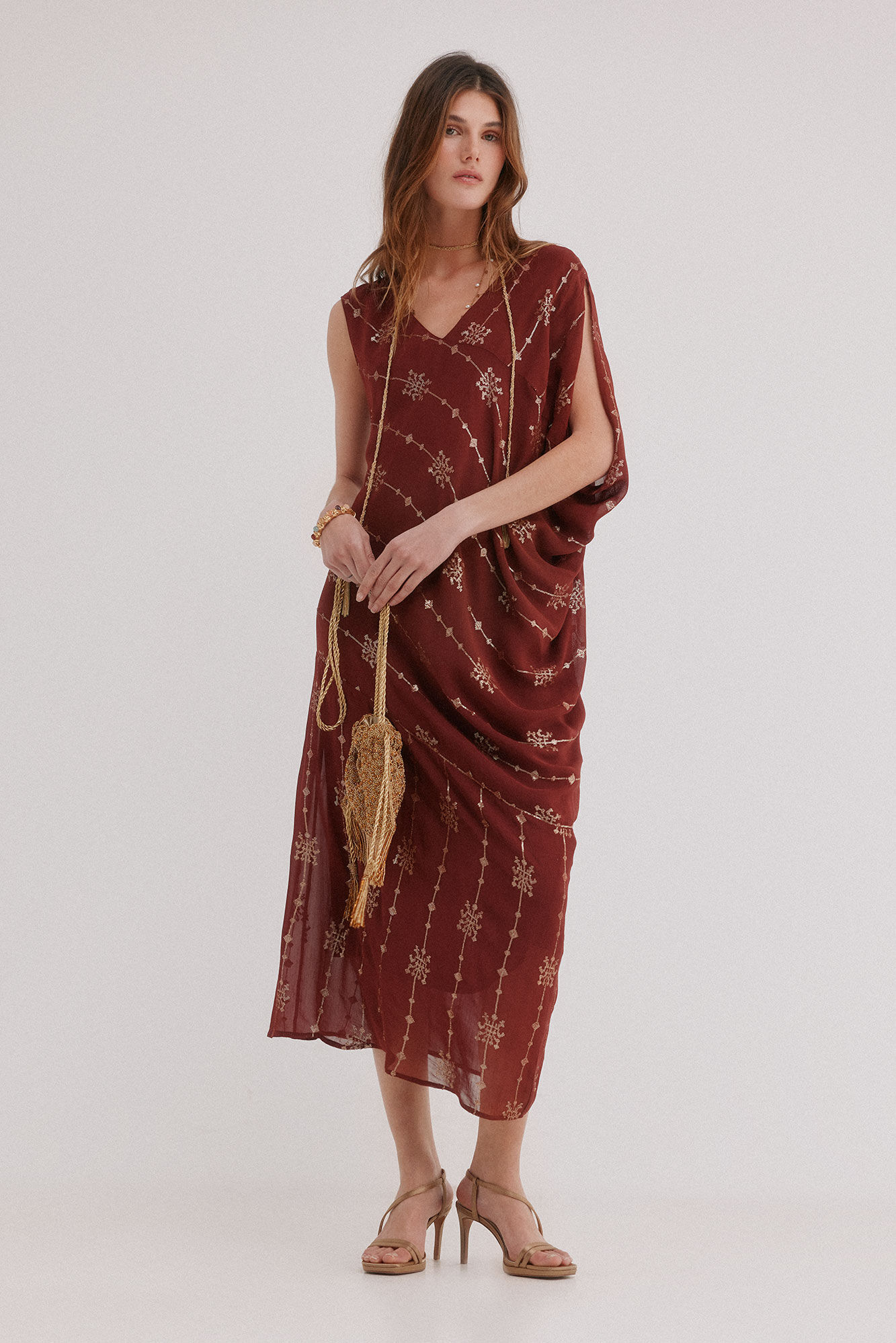 Hoss Intropia Atenea. Vestido largo asim&eacute;trico