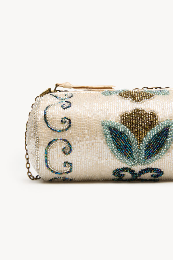 Hoss Intropia Nara. Bolsa de abalorios Marfil