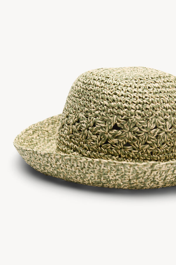 Hoss Intropia Larisa. Sombrero bucket de rafia Kaki