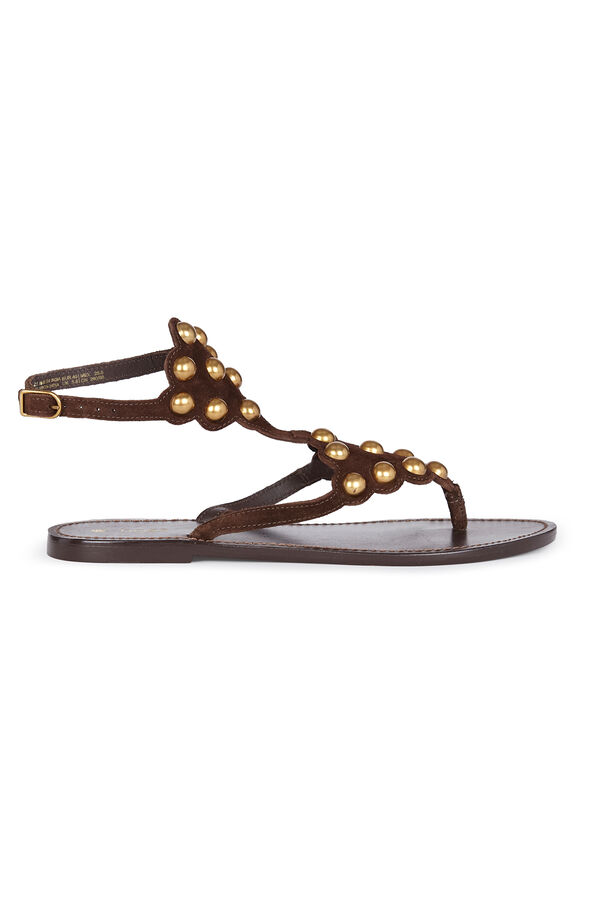 Hoss Intropia Maisa. Sandalias de piel con piezas met&aacute;licas Marron