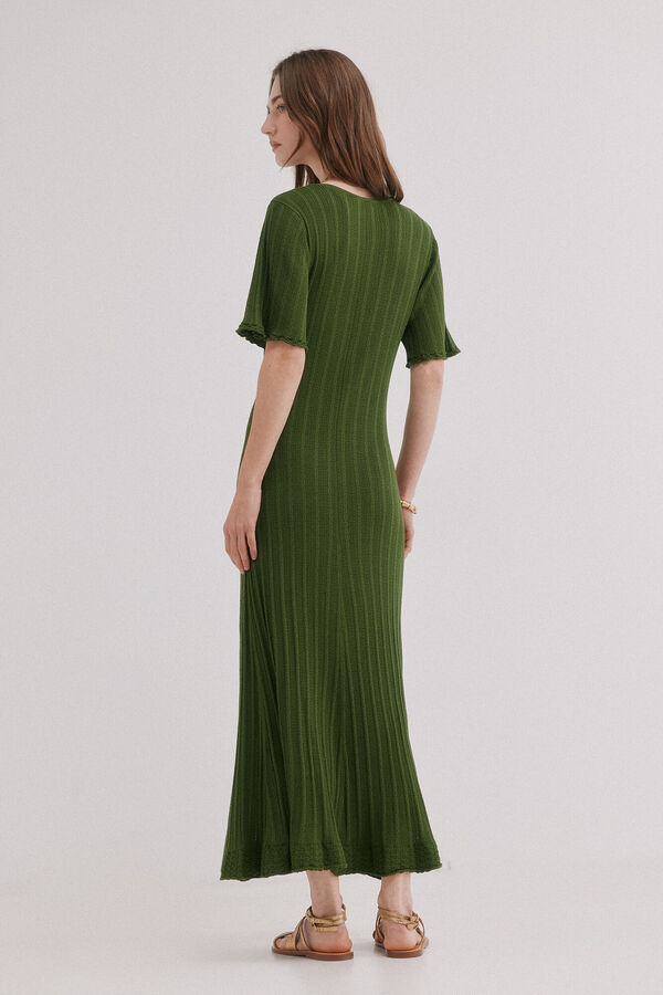 Hoss Intropia Anne. Vestido punto calado Kaki