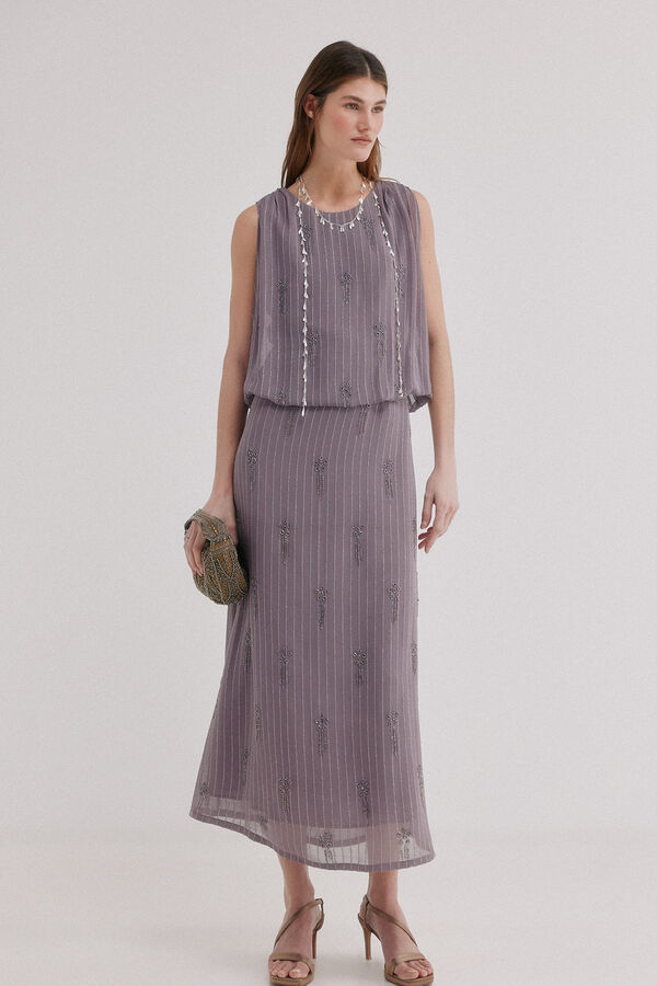 Hoss Intropia Alejandra. Vestido bordado Lila