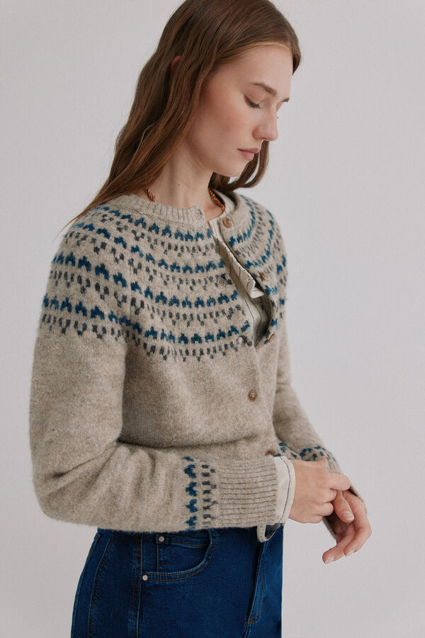 Hoss Intropia Nilda. Chamarra de punto Estampado granate