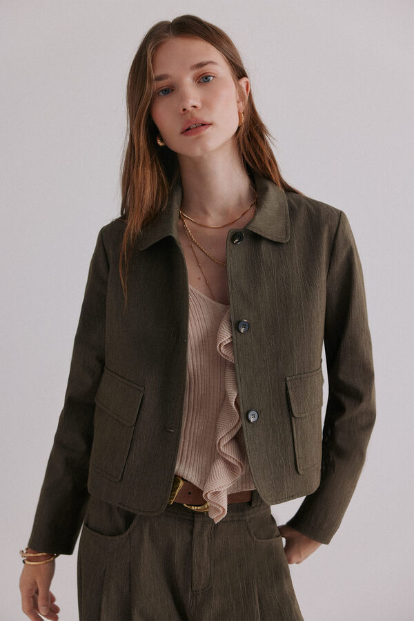 Hoss Intropia Elo&iuml;se. Chamarra casual Kaki