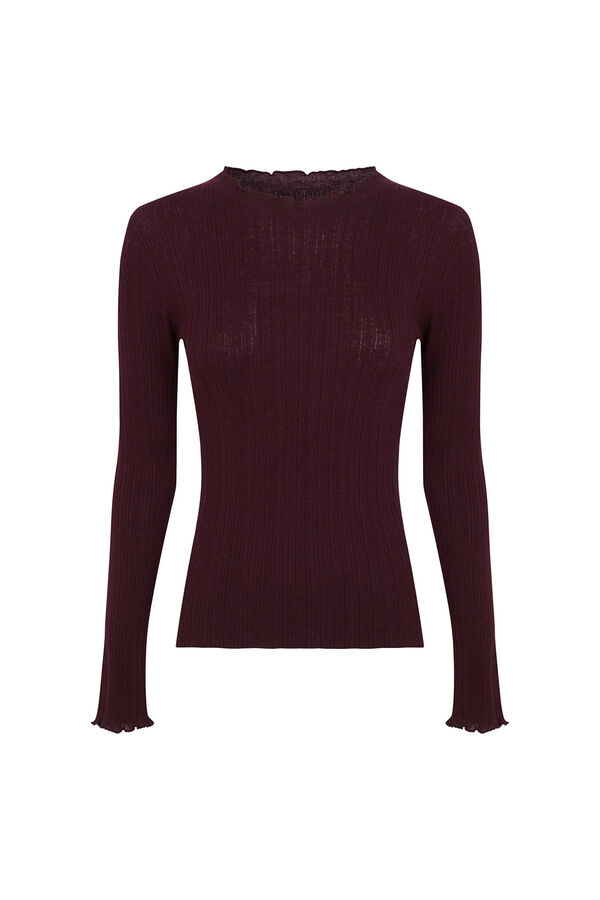 Hoss Intropia Nidia. Top con detalle de ondas Granate