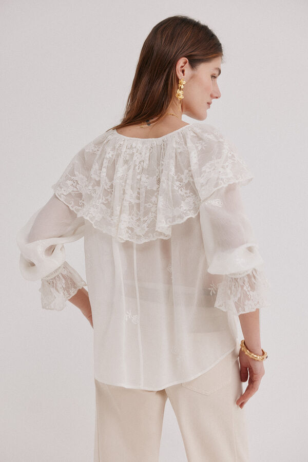 Hoss Intropia Catalina. Blusa rom&aacute;ntica Marfil