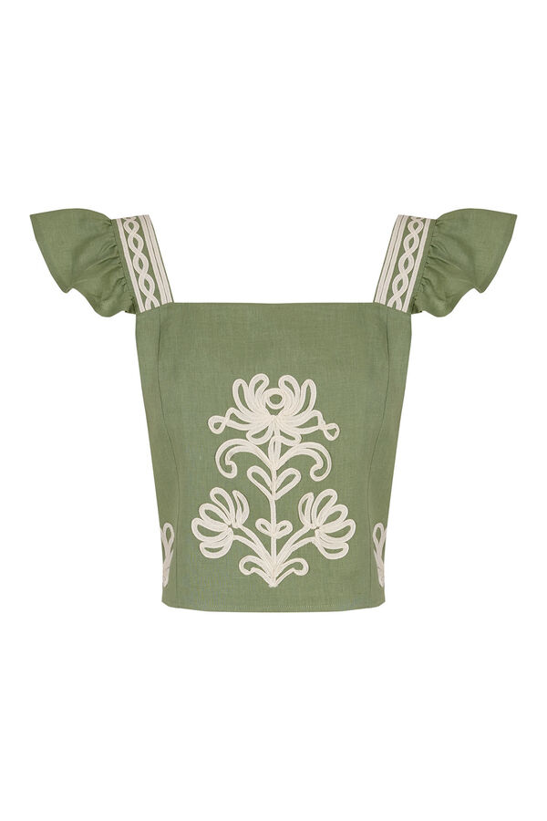 Hoss Intropia Caela. Top bordados Verde