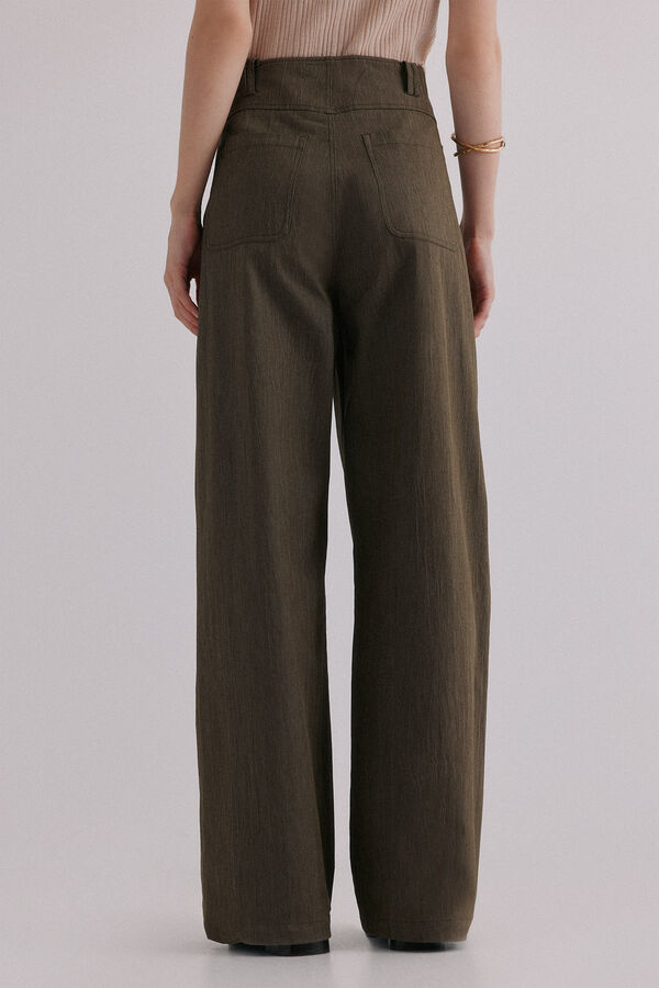 Hoss Intropia Paola. Pantalones con pliegues Kaki
