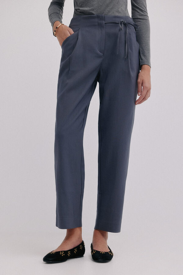 Hoss Intropia Piper. Pantal&oacute;n con lazo Gris