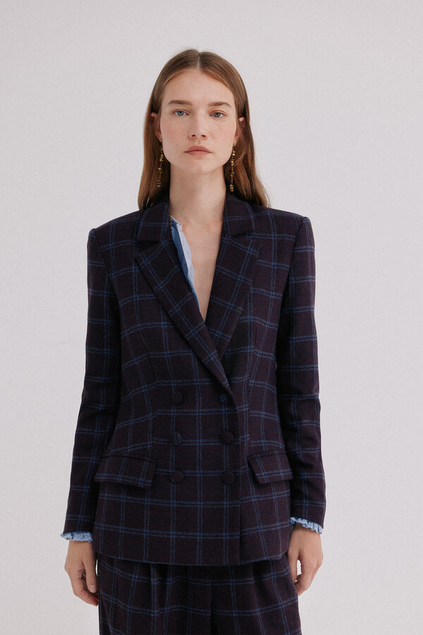Hoss Intropia Emerald. Blazer de cuadros Azul marino