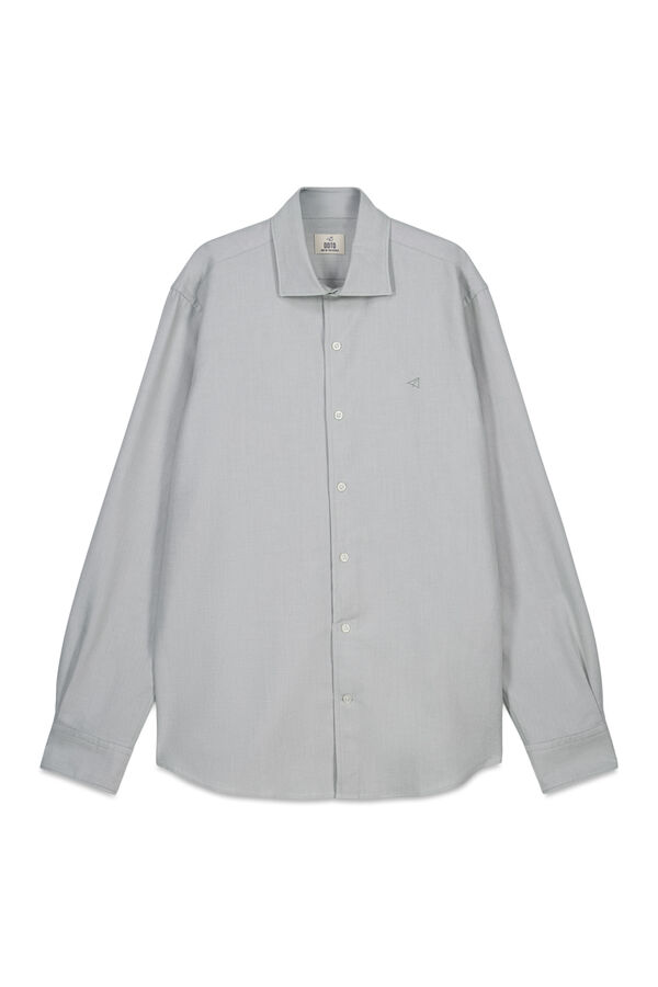 OOTO Camisa oxford lisa manga larga Kaki