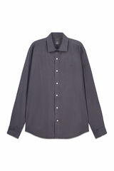 OOTO Camisa lisa fluida manga larga Gris