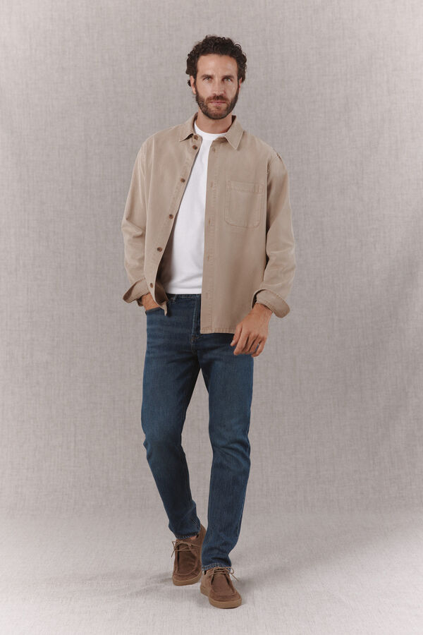 OOTO Sobrecamisa de tencel algod&oacute;n Estampado beige