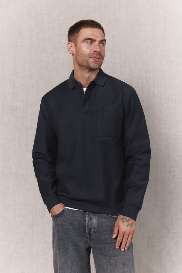 OOTO Sudadera cuello polo Gris oscuro