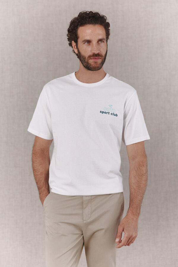 OOTO Playera gr&aacute;fica lavada Blanco