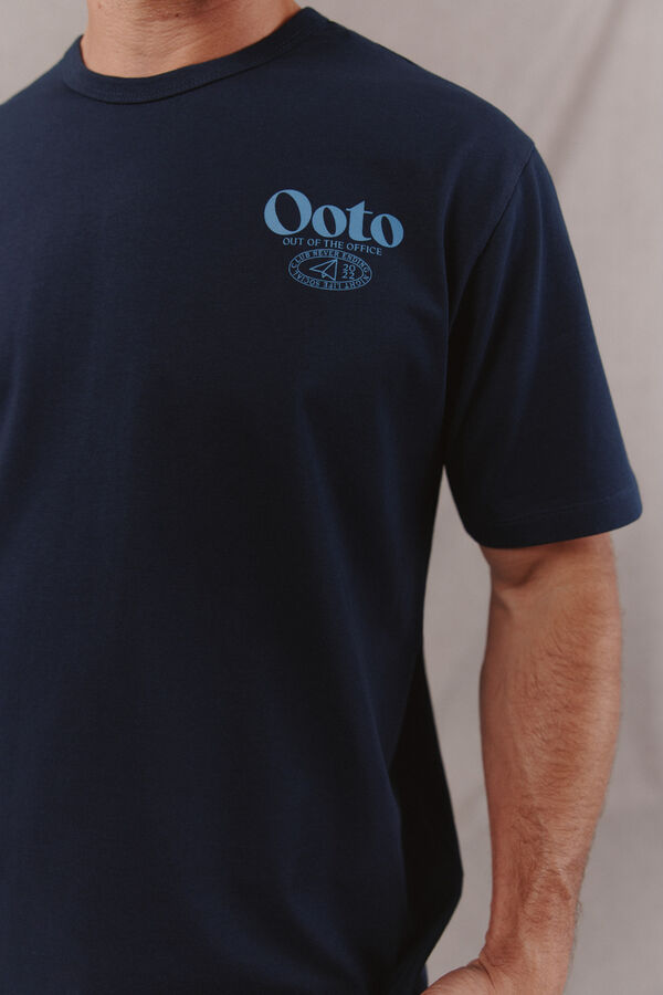 OOTO Camiseta logo lavada Azul marino