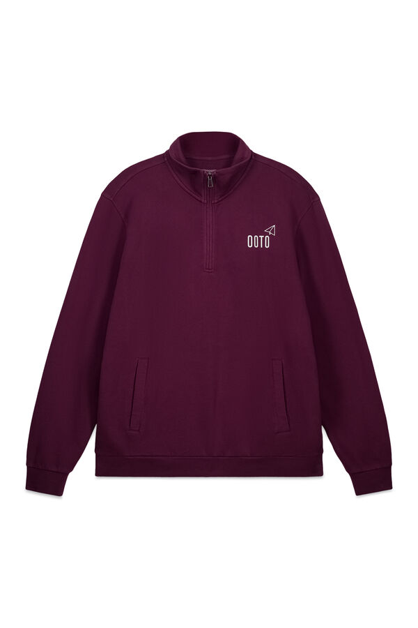 OOTO Sudadera cuello cierre Granate